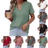 Women's Loose Casual V-Neck Short Sleeved Solid Color T-Shirt Top Solid Color T-Shirt Top