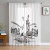 Doodle Illustration Of A Mill Tulle Curtains For Living Room Sheer Curtain Bedroom Veil Organza Decorative Window Treatments