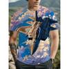 Large Men's Airplane Pattern 3D Printed Men's Round Neck Short Sleeved T-shirt Summer Fashion T-shirt Casual Comfortable Versatile Top