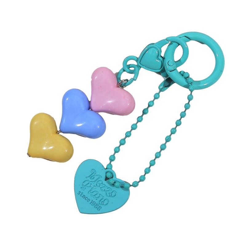 Lovely Adorable Heart Charm Key Chain Purse Pendant Handbag Backpack Keychain Decoration Girls Women Gift