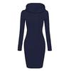 Midi Dress Waist Tight Coldproof Breathable Stylish Women Autumn Winter Striped Print Slim Hooded Dress Streetwear