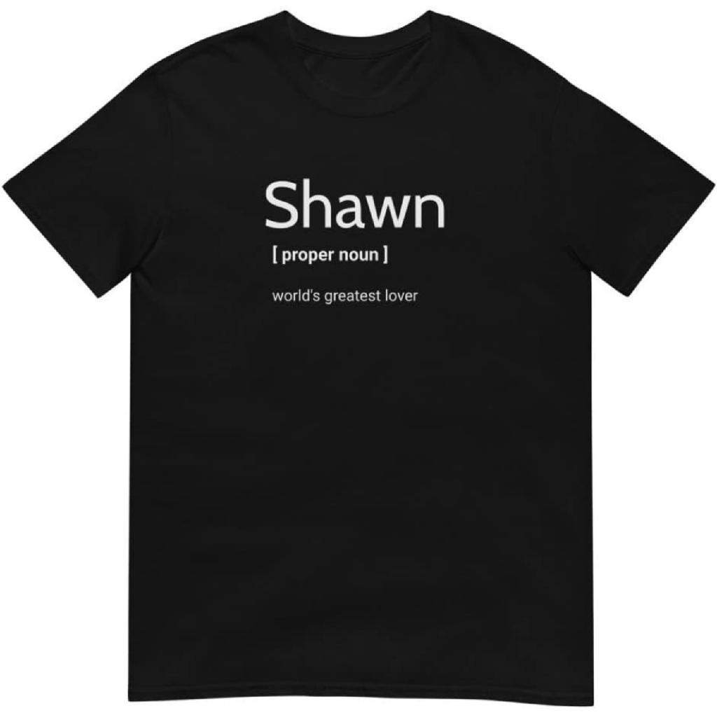 Near Me Tees Shawn World's Greatest Lover Short-Sleeve Men's T-Shirt, Romantic Gift for Shawn M, Black