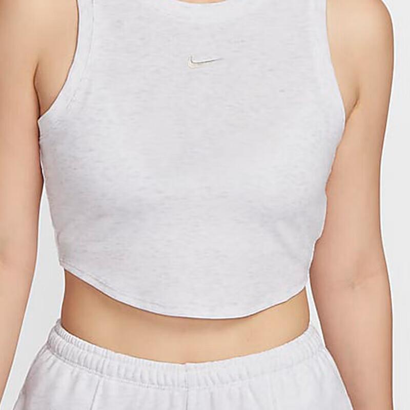 Nike Спортивная одежда Essentials вышитый логотип пуловер жилет женский топы белый FB8280-051