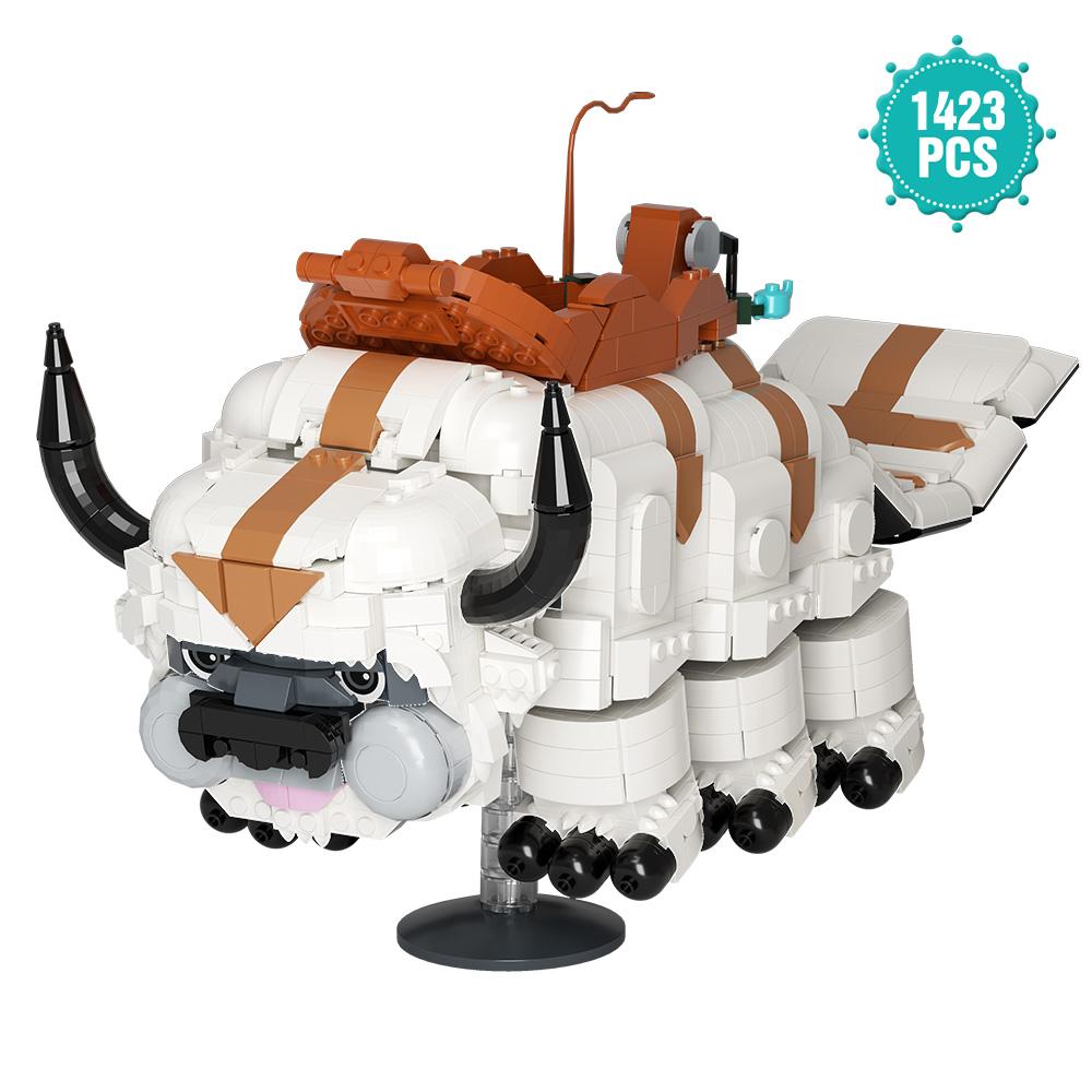 Flying Bull Model Appa Building Blocks Set Animation Movie Flying Bison Mount Bricks Building Blocks Toys Ornaments Kids Gift