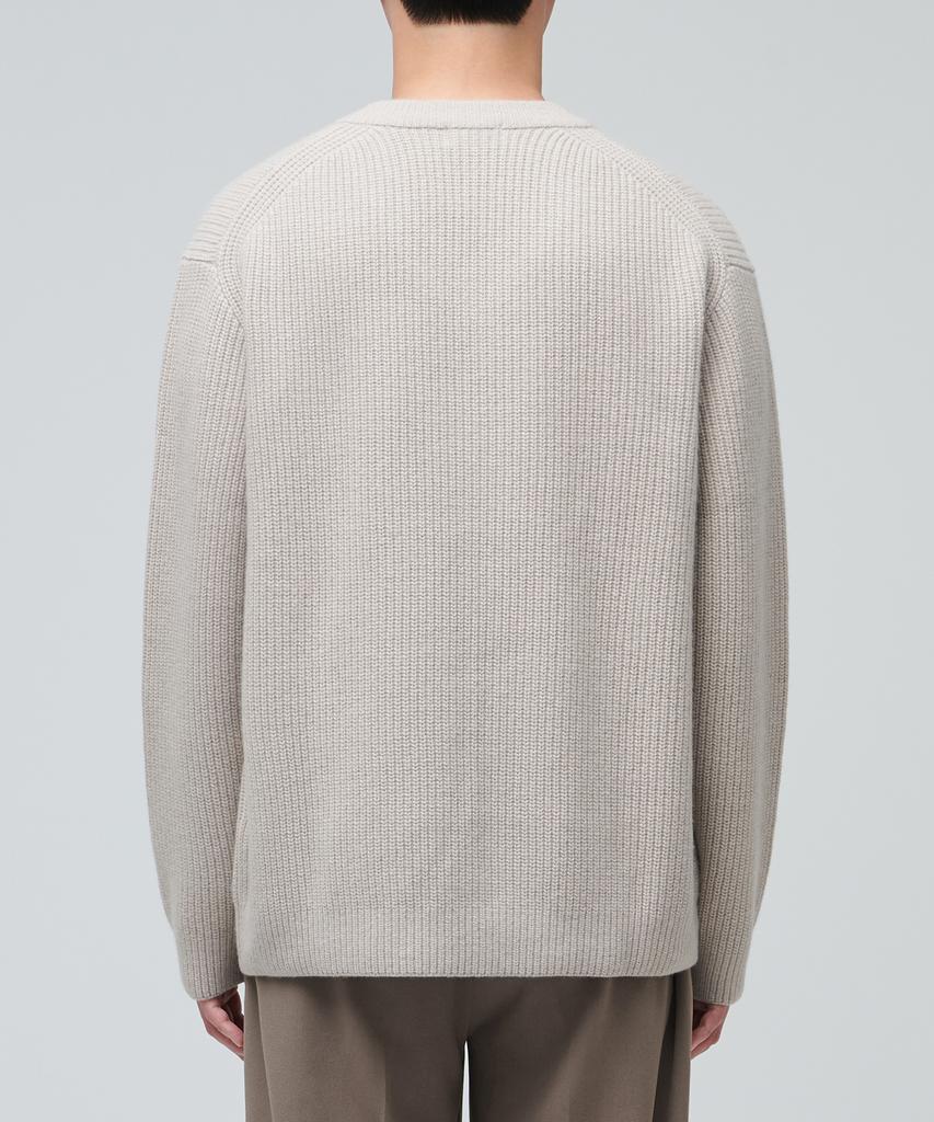 MUSINSA STANDARD Lambswool Ribbed V-Neck Knit [Mushroom]