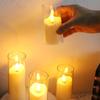 1/3/6Pcs Led Flameless Electric Candles Lamp Acrylic Glass Battery Flickering Fake Tealight Candle Bulk For Wedding Christmas
