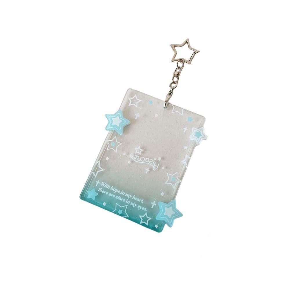 Transparent Star Student Card Cover With Keychain ID Card Holders Idol Card
