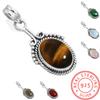 Подвеска из стерлингового серебра 925 пробы, женская бижутерия ручной работы, подарок на Хэллоуин, малахит, лунный камень, розовый кварц, красный камень, дымчатый топаз, тигровый глаз, викторианский стиль