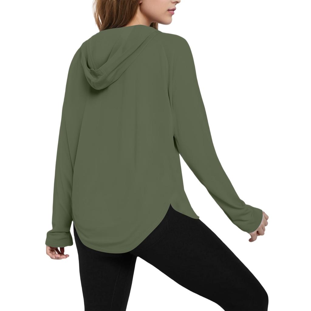 Женская рубашка Sunblock Ice Silk с капюшоном Upf 50+ с длинным рукавом, легкая быстросохнущая футболка для походов