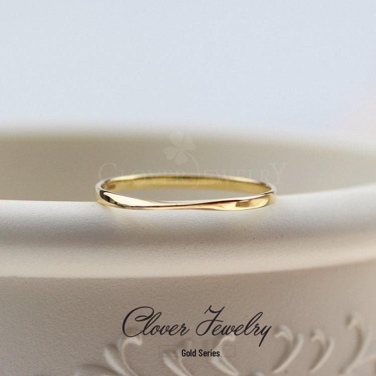 Посеребренное стерлинговое серебро 14K Кольцо Мёбиуса - Минималистичный японско-корейский дизайн