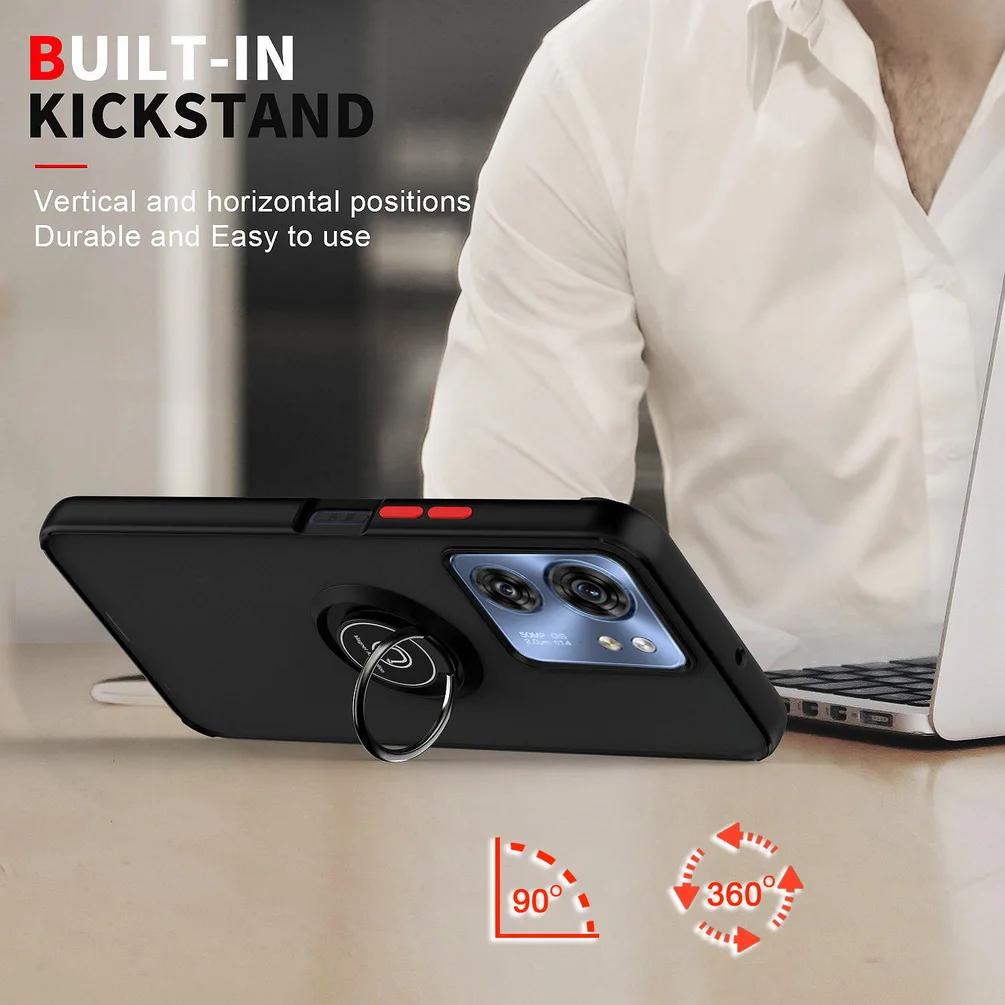 Противоударный бронированный матовый чехол для Motorola E20 G PLAY Stylus ACE Pure 2021 2022 2023 2024 5G 4G магнитный держатель кольцо подставка чехол