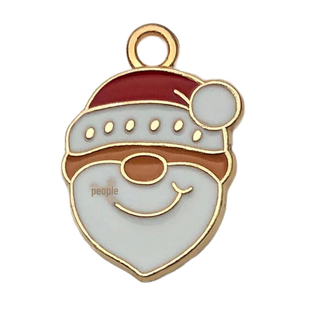 Set of 50 Christmas Oil Drop Pendants: Cute Santa, Snowman, Tree DIY Jewelry Accessories