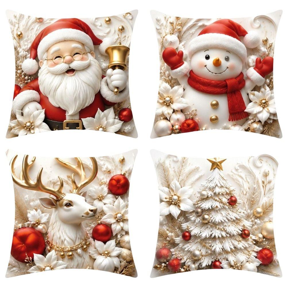 45x45cm Christmas Pillow Covers Detachable Soft Holiday Cushion Case Sofa House Room