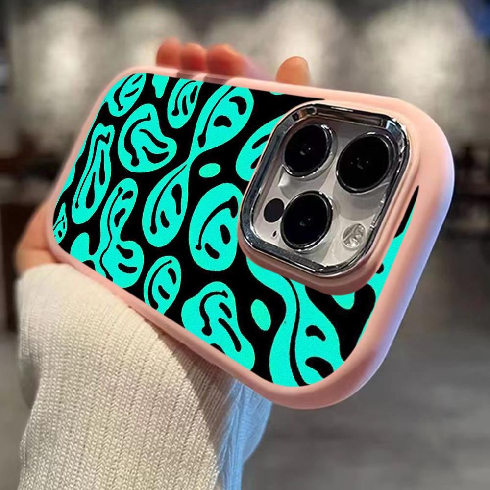 Чехлы для телефонов Ae88 Lovely Smiley Art для Samsung A13 A32 A53 A04e A54 S23 S24 Ultra Infinix Hot 40i Huawei P30 Pro, металлическая защитная задняя крышка для камеры