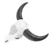 Resin Bull Head Wall Hanging Decoration Long Horn Animal Sculpture Background Wall Home Ornament