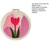 1 Set Punch Needle Coaster Kit Handmade Punch Needle Embroidery Craft Kit with Hoop Yarn Tools Instruction Adults Beginners DIY Animal Flower Coaster