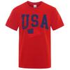 Футболки с надписью «USA Letter Flag Hip Hop Printed» для мужчин и женщин, одежда с круглым вырезом, свободная дышащая футболка, повседневная уличная футболка