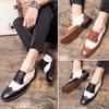 Fashion 8-48 Red Soled Formal Shoes Men Black Brown Patchwork European and American Wedding Fashion Block Leather Shoes Men Shoes