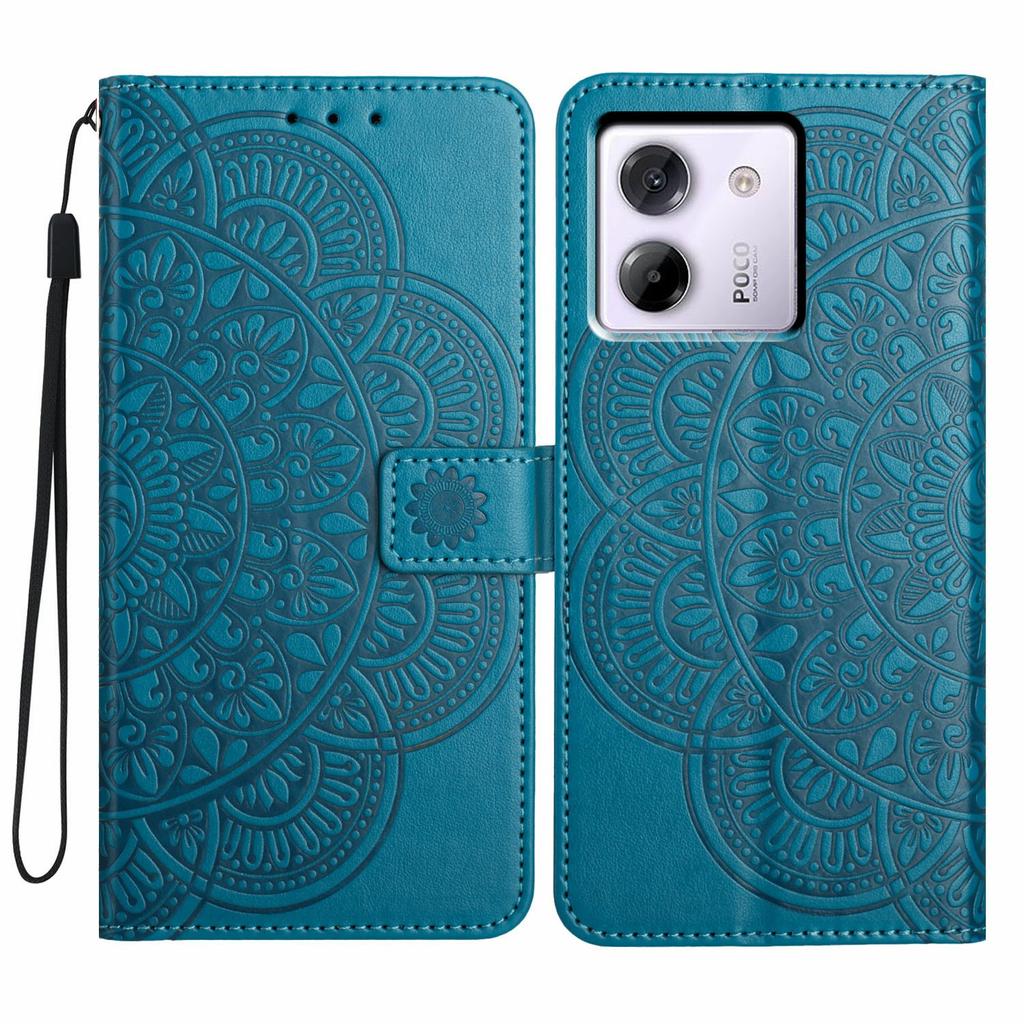 For Xiaomi Poco M7 Pro 5G Leather Case with Card Slots Mandala Pattern Phone Cover Stand