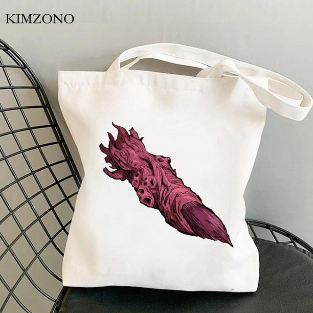 Сумка для покупок Jujutsu Kaisen bolsas de tela, сумка-шоппер из хлопкового полотна bolso, сетчатая многоразовая сумка bolsa compra sacola на заказ