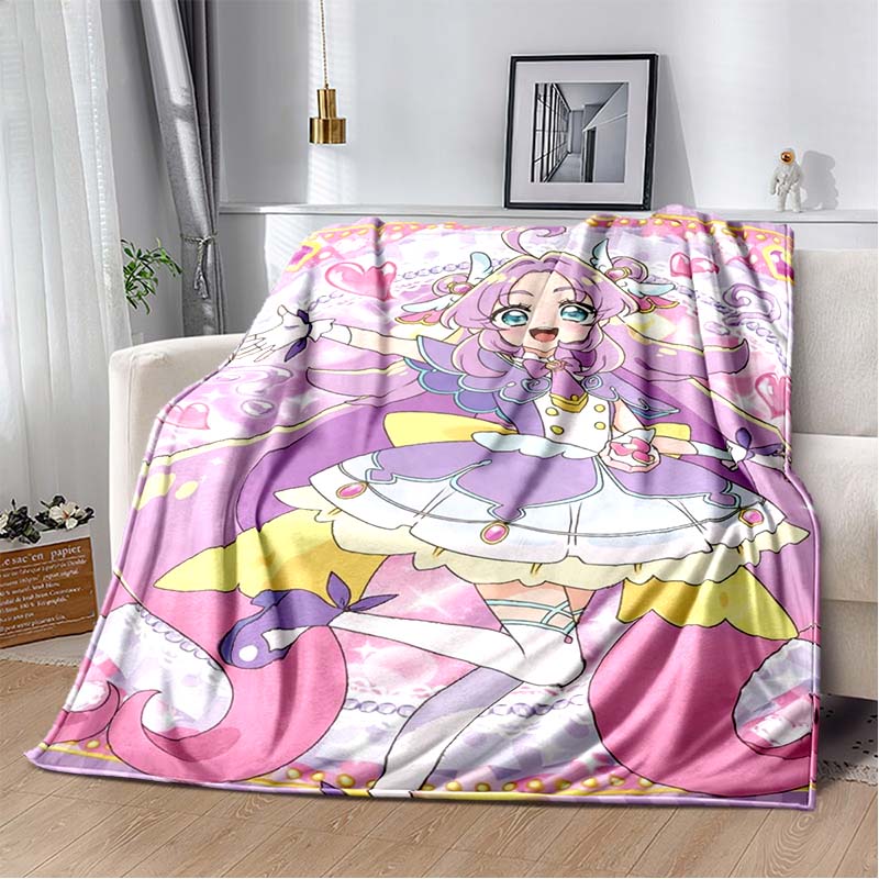 This 3D printed Pretty Cure soft plush blanket is made of flannel and is suitable for use in living rooms, bedrooms, beds, sofas