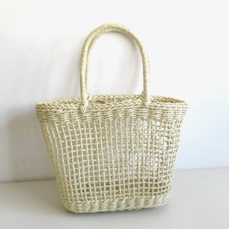 Rattan Straw Woven Bag Women Basket Tote Fashion Summer Beach Large Purse