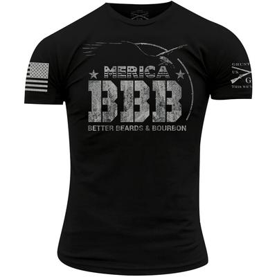 Черная футболка унисекс Grunt Style Merica Bourbon Bbb