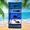 1pc  Personalized Scuba Diving Beach Towel, Custom Name Quick Dry Sand Free Towel for Beach Pool Swim