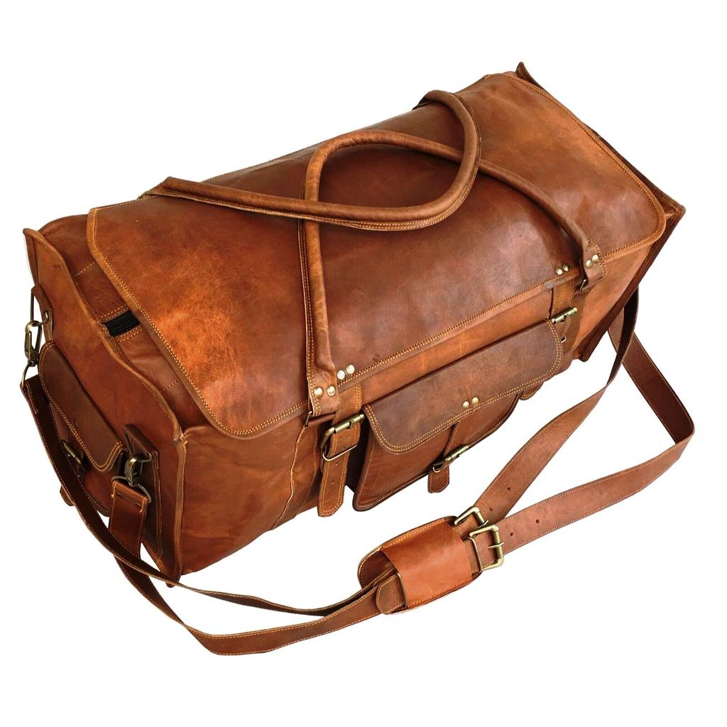 Мужская винтажная дорожная сумка Weekender с клапаном из натуральной кожи
