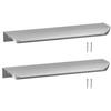 Modern Aluminum Silver Edge Furniture Handle 212 Mm 2 Pieces