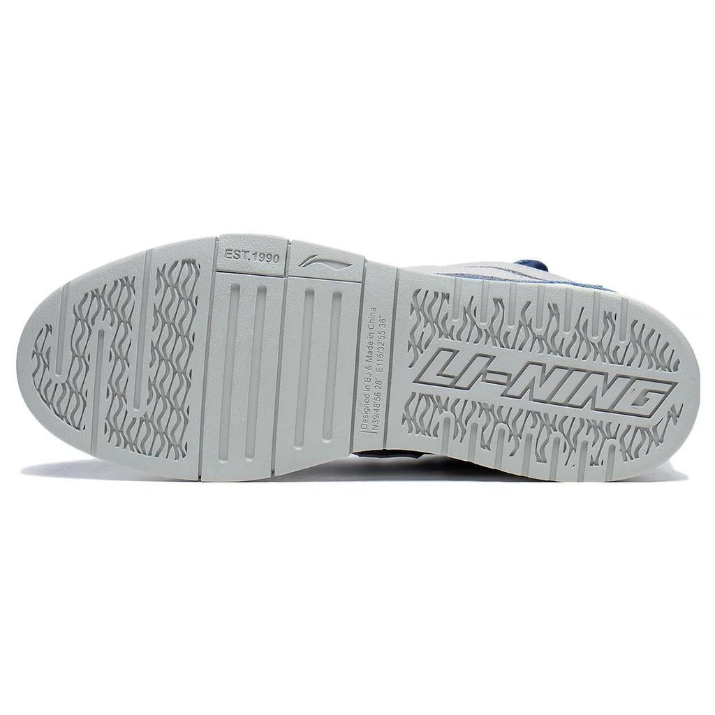 Li Ning Wave PRO Синтетическая кожа Нескользящие Износостойкие Низкие Кроссовки для Скейтборда Мужские Белый Серый Синий AECT009-3
