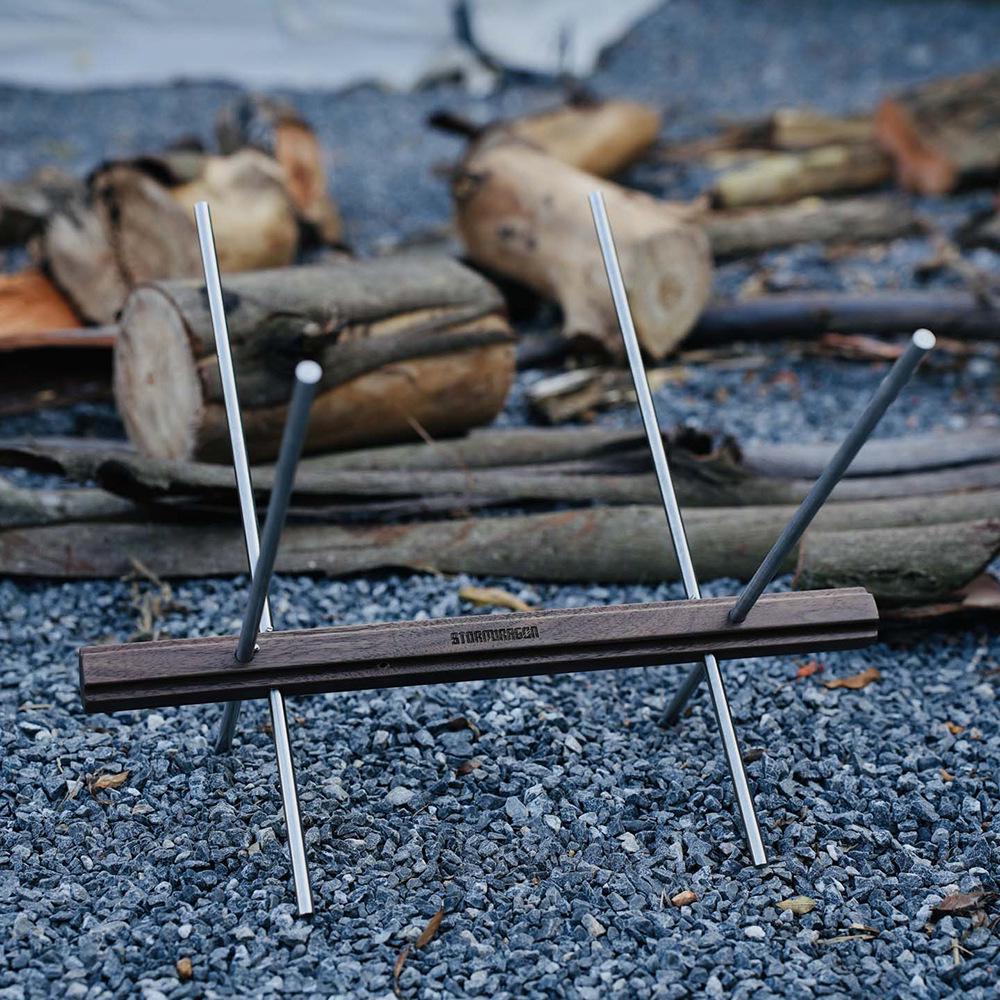 StormDragon Portable Black Walnut Firewood Storage Rack