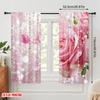 2pcs,2D Plane Printing Curtains&Window Treatment Crystal Roseburst Polyester Easy Install (without Rod) Home Decor Perfect for