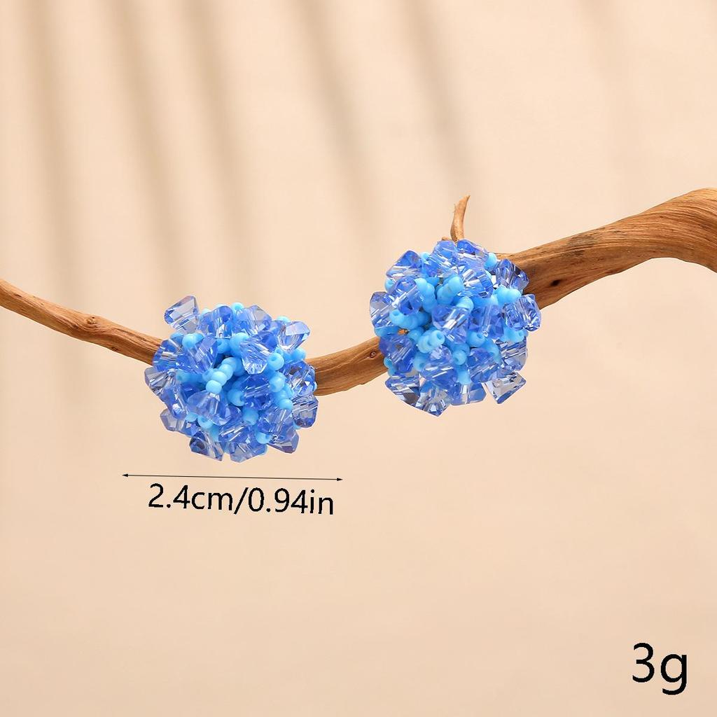 Hydrangea Crystal Beaded Dangle Earrings - Skin-Brightening, Light Luxury Jewelry for Women, 2025 Niche Design