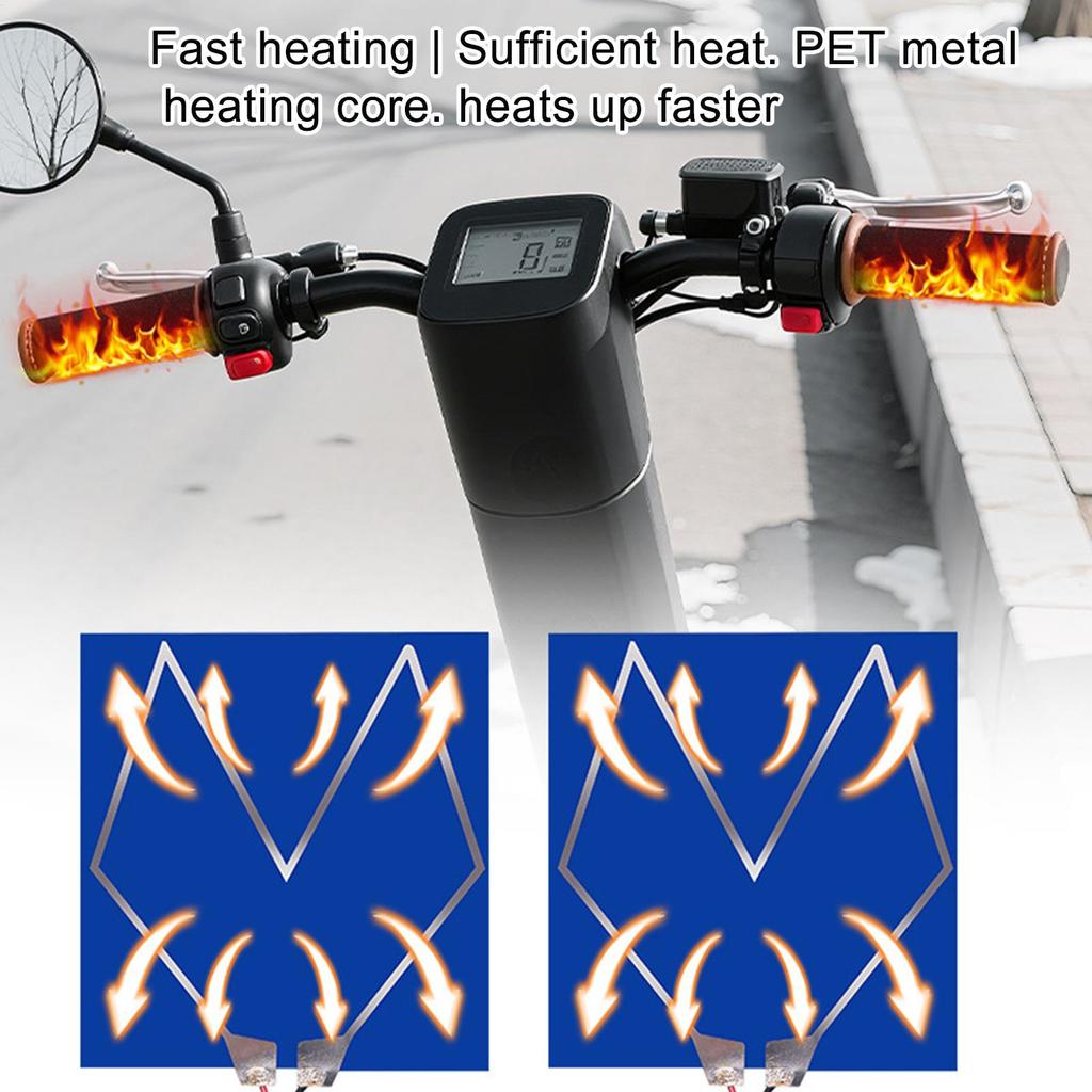Heated Grips For Motorcycle 3-Temp 5V Wrap Fast Heating Motorcycle Handle Cover For Men Women Highway Daily Touring Biking