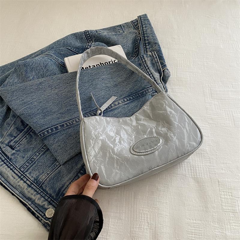 Простая и высококачественная сумка подмышкой на лето, новая ретро-текстура для поездок на работу, легкая роскошная повседневная сумка на одно плечо в форме полумесяца