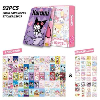 Отправка в тот же день товары с фотокарточками Sanrio фотокарточка LOMO с иллюстрацией 60 шт + мини-наклейки 32 шт, фотокарточка с друзьями Sanrio 6..., 1 штука