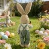 Регулируемая по высоте фигурка кролика Пасхальное украшение Из полиэстера Украшение-заяц Для детской комнаты Настольное украшение Сад Двор