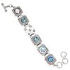 Swiss Blue Quartz Gemstone Friends Silver Jewelry Bracelet 7-8''