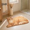 Durable Absorbent Doormat Cute Cat Bathroom Rug, Anti-Slip Bath Washable Plush Easy Care Floor Mat Kitty Door for Entrance Kitchen Home Decor Doorway