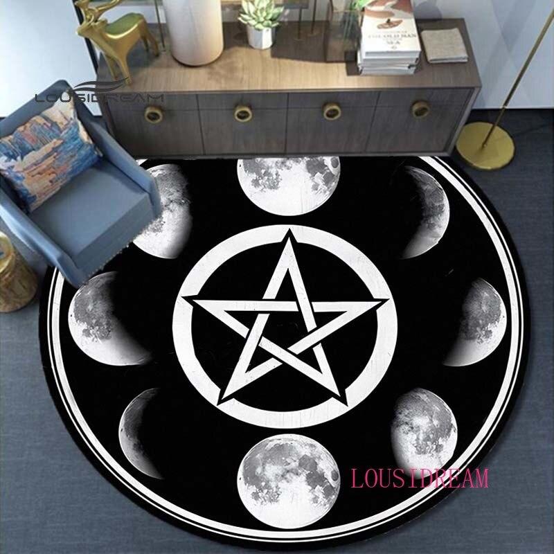 Сделано в КНР, сатанинский ковер, домашний декоративный круглый ковер, мягкие модные коврики, противоскользящий коврик для спальни, коврик для стула, злой ковер
