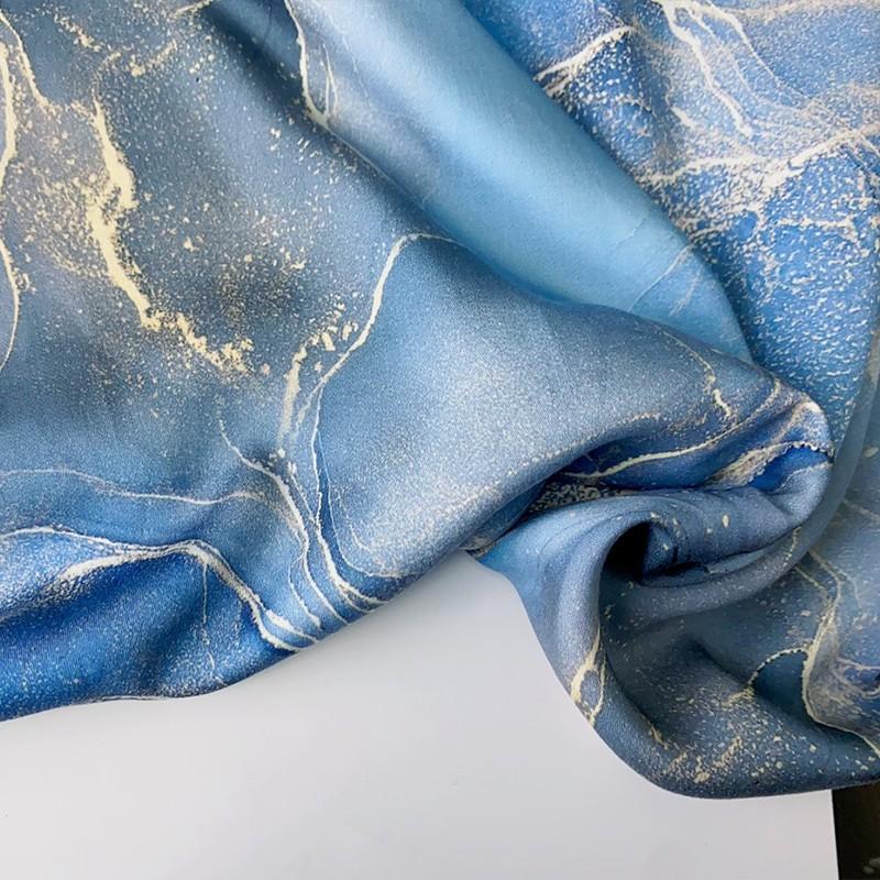 145x100cm Faux Silk Cotton Fabric Colorful blue Summer Silky Soft Material Dress Qipao Rayon DIY Craft Sewing Clothing Supplies