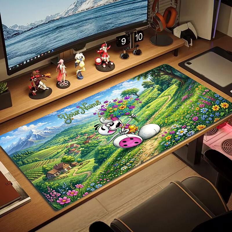 Diddl Custom Name Large Size Mouse Pad Large Gaming Table Cushion Non-slip Laptop Tablet Big Mousepad XXL Mat Mini PC Playmat With Lock edge