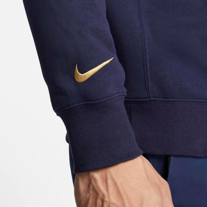 Nike Бархатный флисовый повседневный спортивный свитшот, мужские топы, темно-синий DD4504-498