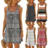 Женское летнее сексуальное платье на подтяжках без рукавов с принтом платье на бретельках