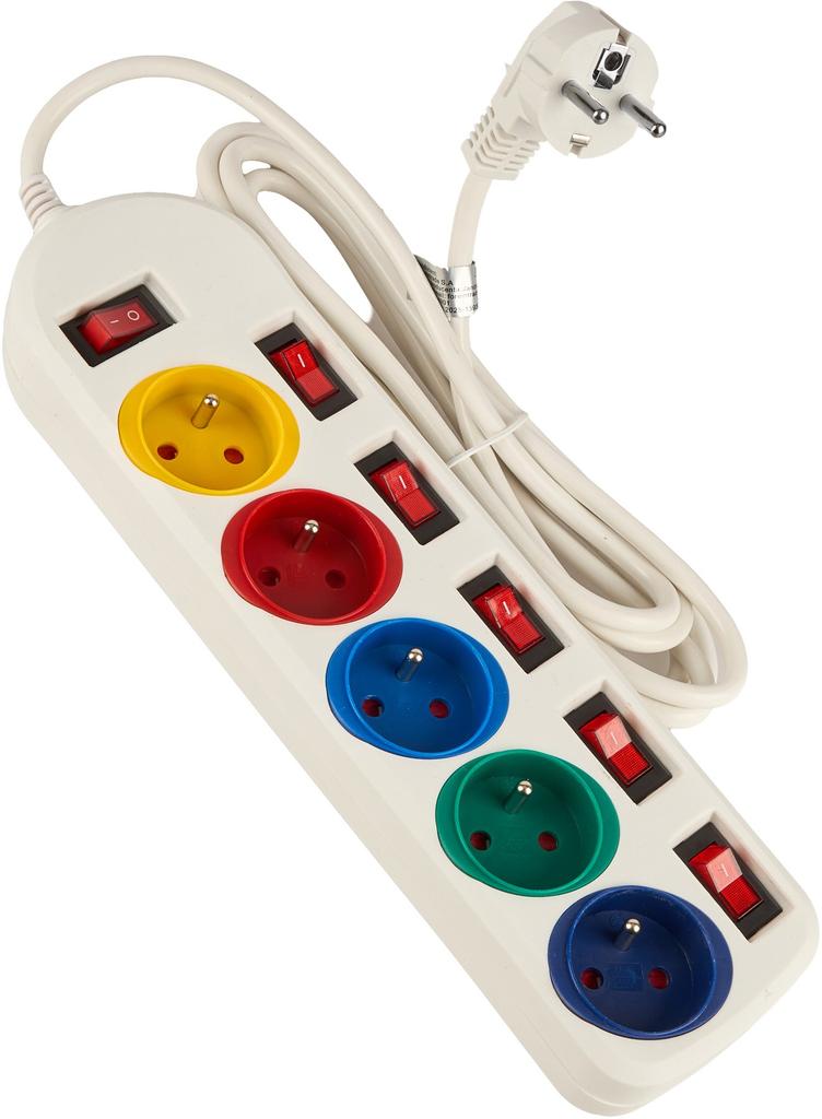 Extension cord 1.5m 5 sockets WHITE KD4000
