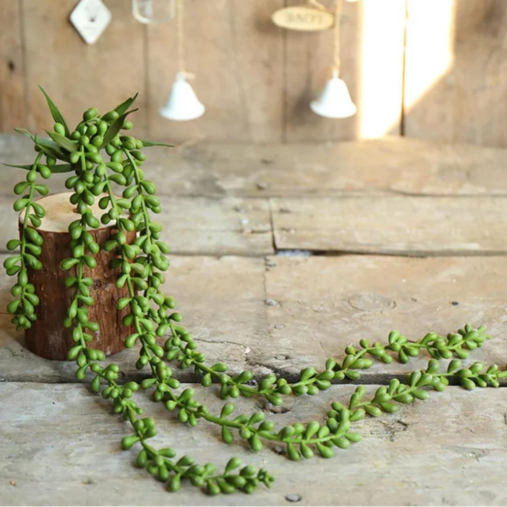 ПВХ Lover Tears Зеленая виноградная лоза Подвесные суккулентные растения Уличное и внутреннее украшение