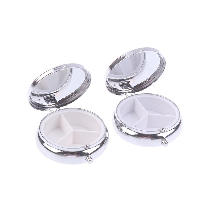 1 шт., круглая таблетка в виде листа стрекозы, 3 отделения, мини-декоративный карманный кошелек, портативный дорожный держатель для таблеток и витаминов Orga