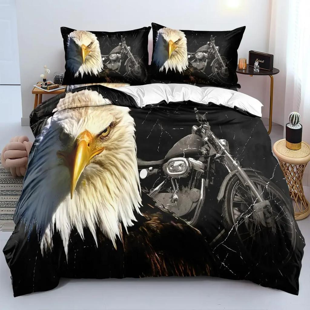 Комплект пододеяльника Eagle размера Queen для взрослых с рисунком животных, стильный декоративный чехол для одеяла с птицами