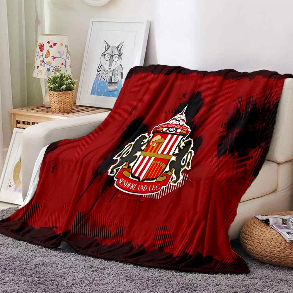 Sunderland Crest Flannel Blanket, Soft Polyester, Modern Design, All-Season for Camping, Travel, Gifts for holidays or birthdays
